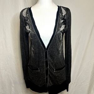 Miss Me Sequin Long Sleeve Button Up  Long Sleeve Cardigan Floral Women Comfy